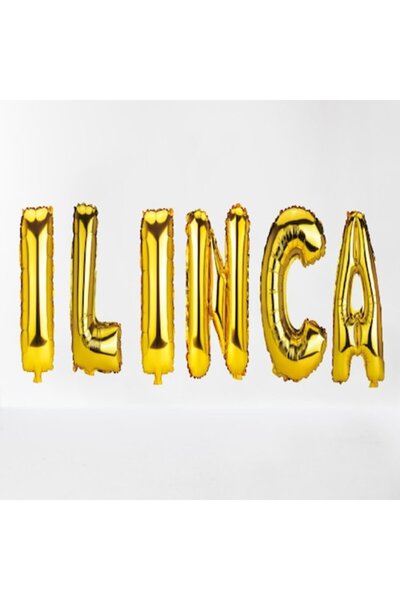 OEM Set baloane cu litere pentru nume „Ilinca”, aurii, 40 cm