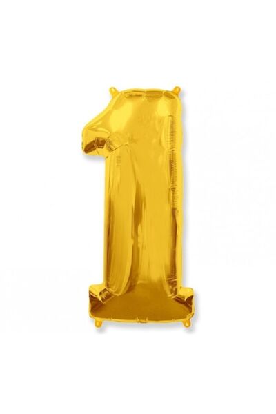 DECO Balon Folie Figurina, Auriu, Cifra 1