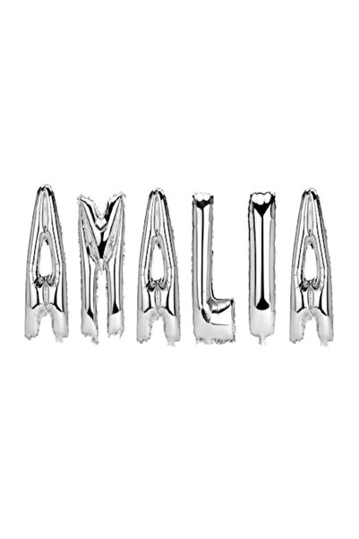 OEM Set de baloane cu litere - 'Amalia', argintii, 40 cm