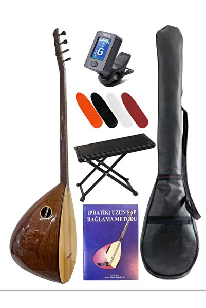 bademüzik Uzun Sap Klavyeli Bağlama Seti Profesyonel – Çanta, Akort Aleti, Kitap ve Aksesuarlarla