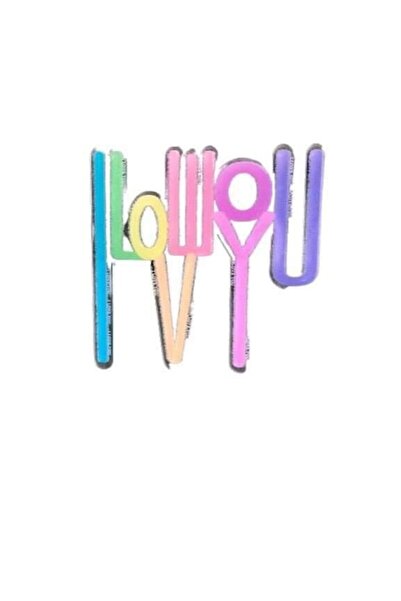 OEM Decor pentru tort model Te iubesc, multicolor, 13x17cm