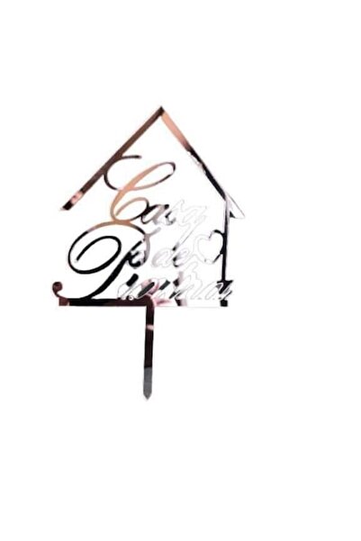 OEM Decor tort „Casa de Piatre”, pentru nuntă, argintiu, 13 cm