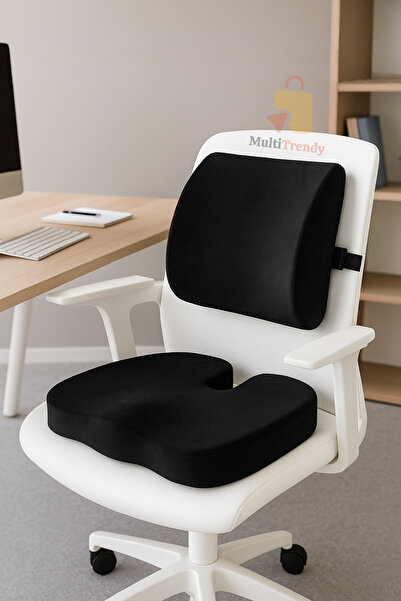 MultiTrendy Visco Lumbar Support Cushion and Cocix Sitting Cushion Set of 2 |   Visko Orthopedic Ergonomic Memory Foam