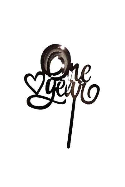 OEM Cake topper Pentru 1An, model One Year, Negru, 12x14cm