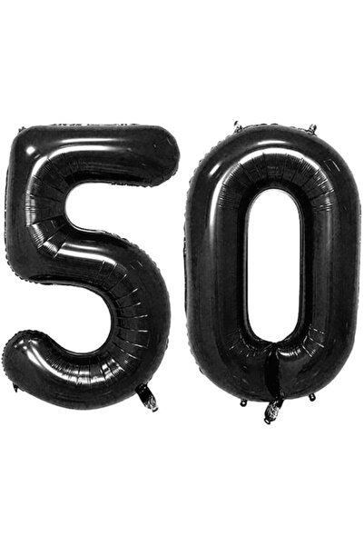 OEM Set de 2 baloane folie cu numere, ESB, Negre, aniversare 50 de ani, 105 cm