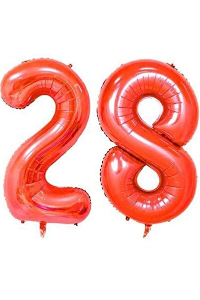 OEM Set 2 baloane folie, ESB, Rosu, aniversare 28 ani, 100 cm