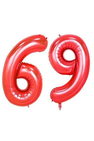 OEM Set de 2 baloane folie, ESB, roșii, aniversare 69, 105 cm