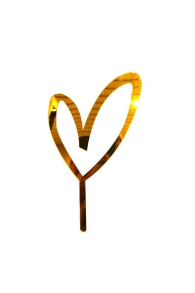 OEM Decor tort model Inimă, Auriu, 10x14cm