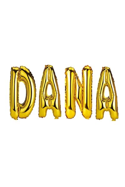 OEM Σετ μπαλονιών με γράμματα - Όνομα Dana, χρυσό, 40 cm