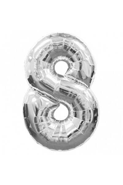 Advance Μεταλλικό μπαλόνι με φιγούρα, ασημί, 100 cm, αριθμός 8