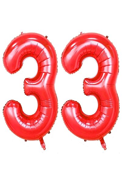 OEM Set 2 baloane folie, ESB, Rosu, aniversare 33 ani, 105 cm