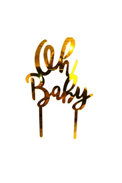OEM Decor tort model Oh Baby, Auriu, 10x15cm