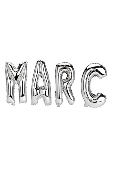 OEM Set Baloane 'Numele Marc', Argintiu, 40 cm