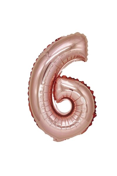 Balon Balon folie metalică auriu-roz, număr 6, 40 cm (roz coral)