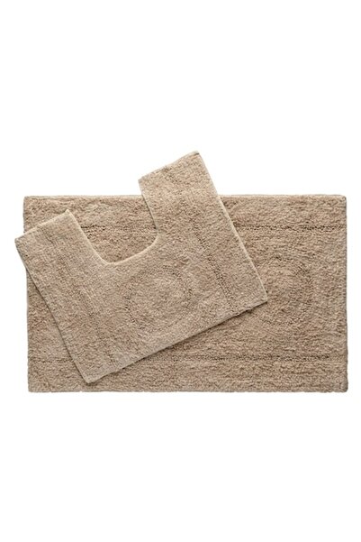 e-store Set covoras baie si covoras WC, taupe, antiderapant, bumbac, 80x50cm ...