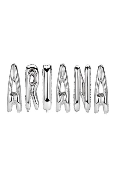 OEM Set de baloane cu litere - Nume Ariana, argintii, 40 cm