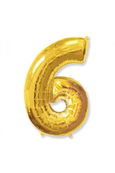 Advance Μεταλλικό μπαλόνι, αριθμός 6, χρυσό, 100 cm
