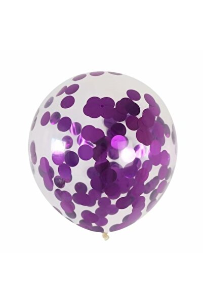 OEM Λατέξ μπαλόνι με μοβ κομφετί 30cm