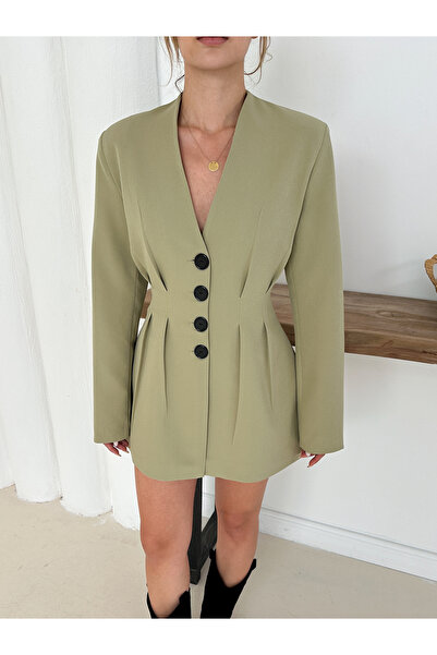 Ekim Store Rochie tip jachetă cu nasturi, care se ajustează la talie