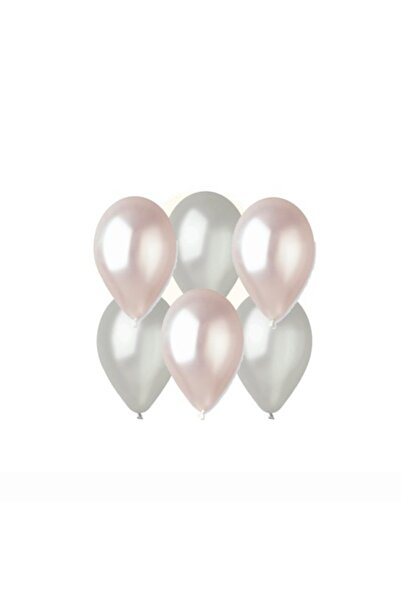 Baloane Sofia Set baloane latex argintiu-ivoriu perlat, set de 6 bucăți