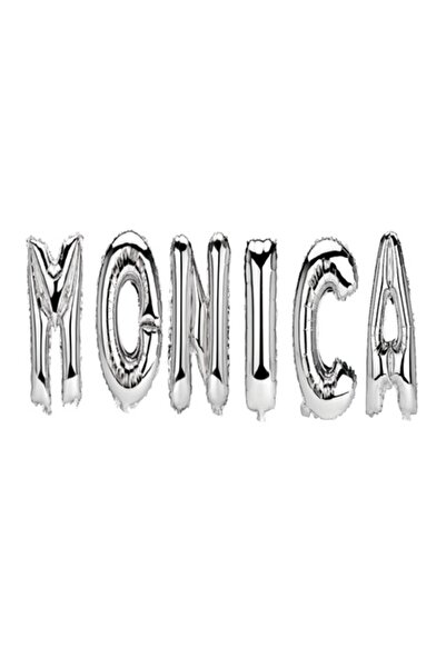 OEM Σετ μπαλόνια με γράμματα Όνομα Monica, Ασημί, 40 cm