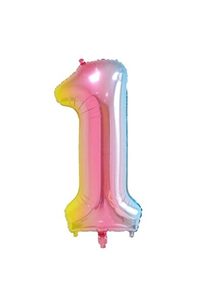 Domi Party & Gifts Balon folie, Domi Party & Gifts, Curcubeu, cifra 1, 100 cm