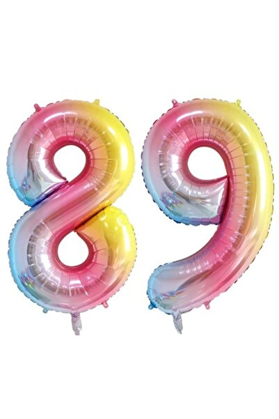 Domi Party & Gifts Set of 2 foil balloons with numbers, Rainbow, 89th birthda...