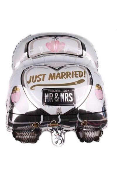 OEM Balon folie „Just Married” MR&MRS ProCart® - Formă de mașină, 59 cm, mult...