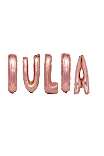OEM Σετ μπαλόνια με γράμματα, όνομα Iulia, ροζ χρυσό, 40 εκ.