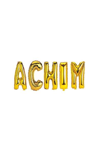 OEM Balloon Set with Name 'Achim', Gold, 40 cm
