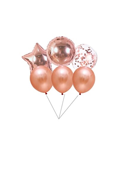 OEM Комплект от 6 балона в розово злато
