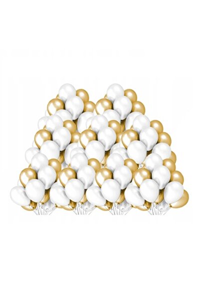 ZOLTA Комплект от 100 метализирани балона, златисто/бели