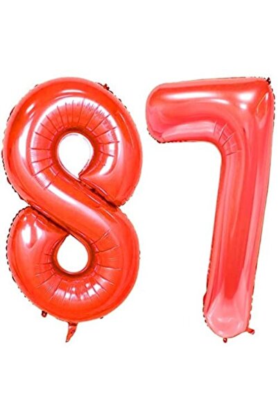 OEM Set de 2 baloane folie, ESB, roșii, aniversare 87, 100 cm