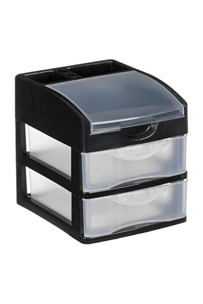 OEM Organizator transparent din plastic negru cu 5 compartimente pentru birou...