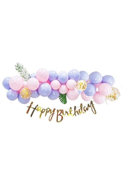 OEM Комплект за аранжиране с балони "Полу-арка", 45 части, лилаво и розово