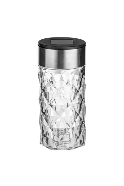 OEM Solar Table Lantern Cylinder Transparent Silver