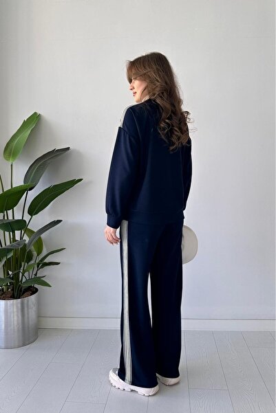 MaziButik Turtleneck Modal Suit Navy Blue