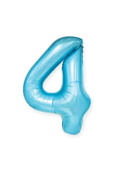 Partydeco Μπαλόνια Αλουμινόχαρτο Αριθμός 4 Μπλε 100cm