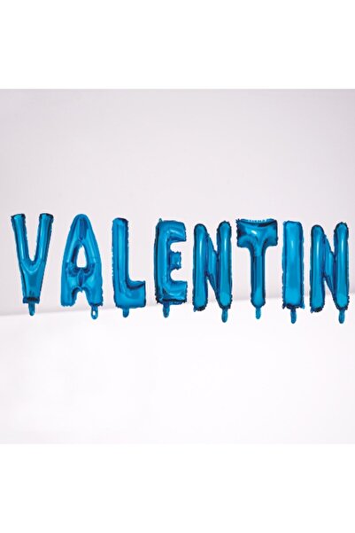 OEM Set Baloane Litere Nume Valentin, Albastru, 40Cm