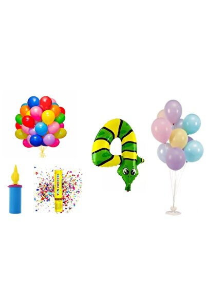 OEM Σετ μπαλόνια γενεθλίων, 4 ετών, 60 τεμάχια