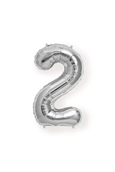 Baloane Sofia Balon numărul 2 din folie argintie, înălțime 101 cm