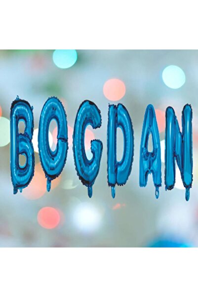 OEM Set Baloane Litere Nume Bogdan, Albastru, Wili Topper Rom, 40Cm
