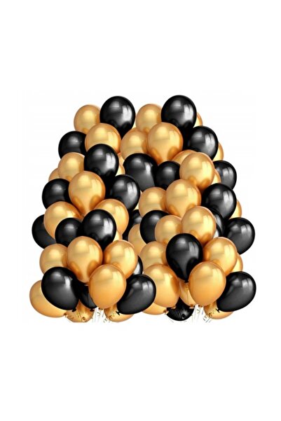 ZOLTA Σετ 100 μεταλλικών μπαλονιών, χρυσό/μαύρο, NM22J56