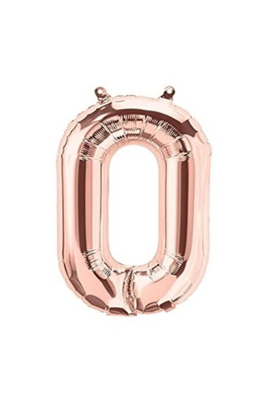 OEM Balon folie litera O, ESB, 35 cm, auriu roz