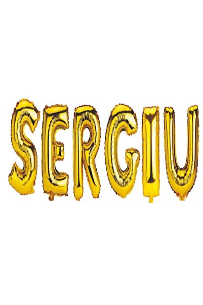 OEM Set baloane litere nume Sergiu, aurii, 40cm