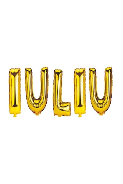 OEM Комплект балони с име „Iuliu“, златисти, 40 см