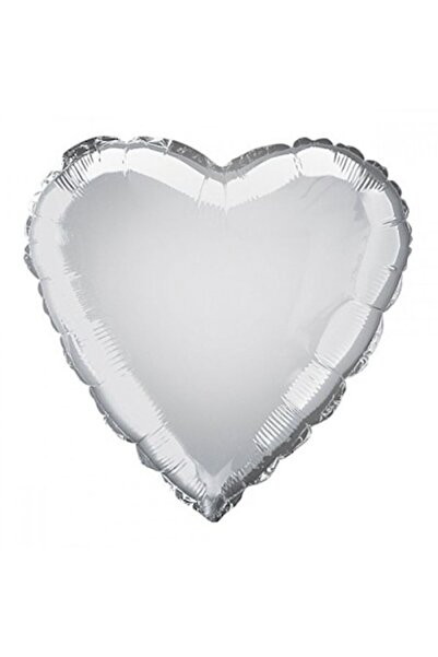DECO Foil heart balloon, Silver, 45cm
