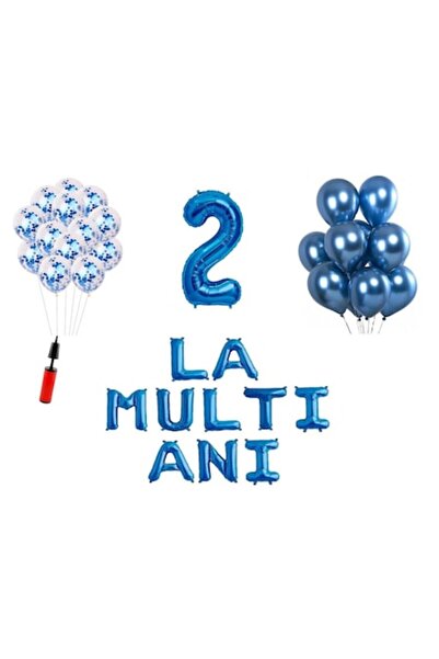 OEM Set baloane, 32 piese, „La Multi Ani” (La mulți ani) aniversare 2 ani, nu...