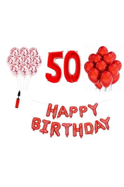 OEM Set baloane, 36 elemente, Happy Birthday aniversare 50 ani, cifre folie 1...