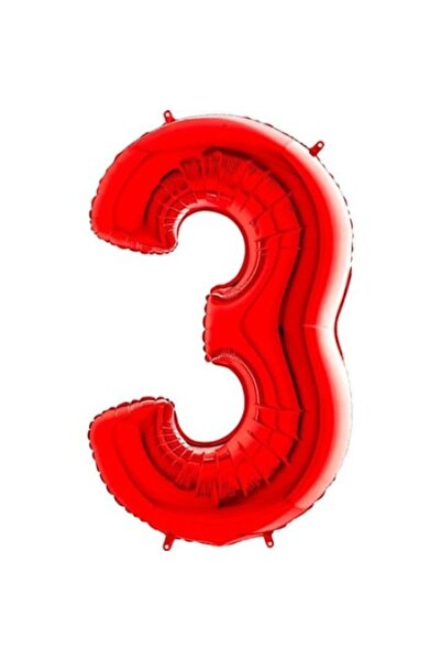 OEM Balon folie, ESB, roșu, numărul 3, 105 cm
